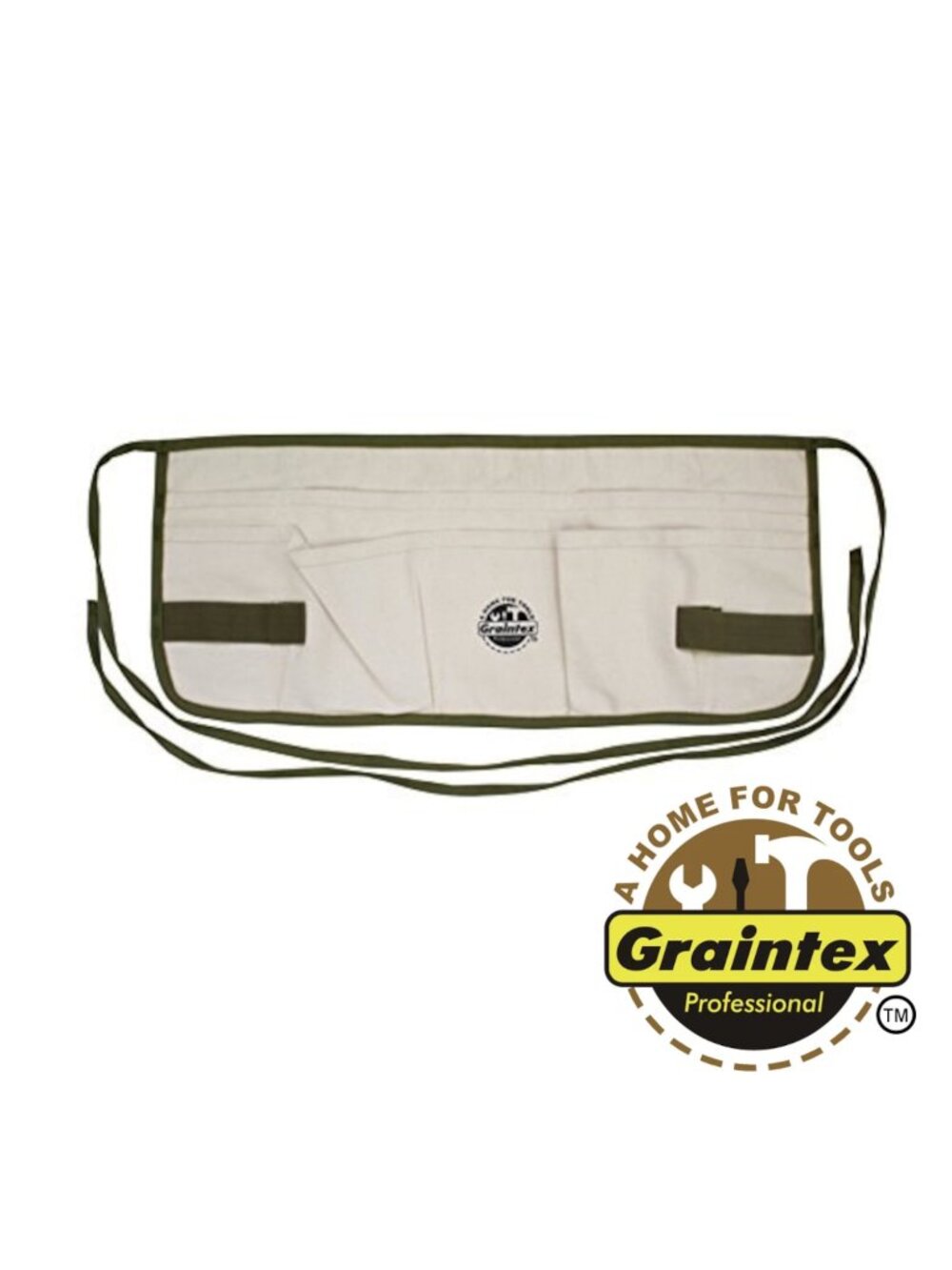 Graintex CA1137 12-Pocket Canvas Apron, Heavy Duty Canvas, Beige, Fits All